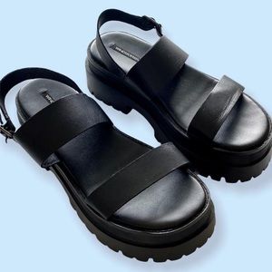 windsor smith chunky platform faux leather sandals